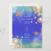 「ビーチをテーマにした」エレガントなウェディングエンゲージメントバースデー 招待状 (裏面)