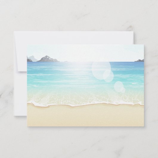 ビーチをテーマにしたRSVP返信 出欠カード (裏面)