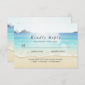 ビーチをテーマにしたRSVP返信 出欠カード (正面/裏面)