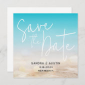 ビーチをテーマにしたSave the Date (正面/裏面)