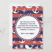 ビーチをテーマにし航海のたバーベキューの招待状 招待状 (裏面)