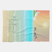 ビーチをテーマパーソナライズされたにしたキッチンタオル キッチンタオル (横)