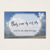 ビーチをテーマ結婚にした飲料チケット (正面)