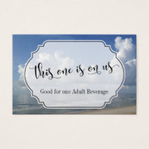 ビーチをテーマ結婚にした飲料チケット