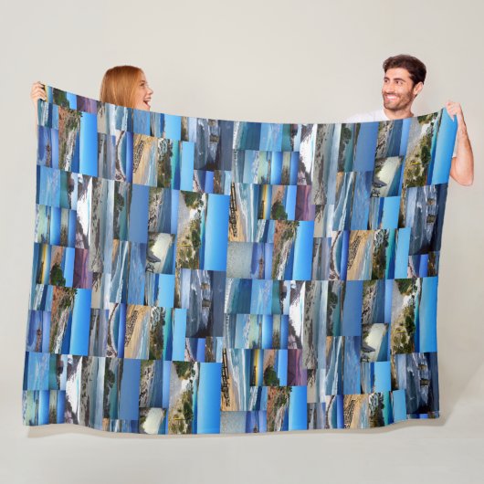 ビーチを写真のコラージュで フリースブランケット (インサイチュ)