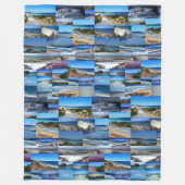 ビーチを写真のコラージュで フリースブランケット (正面)