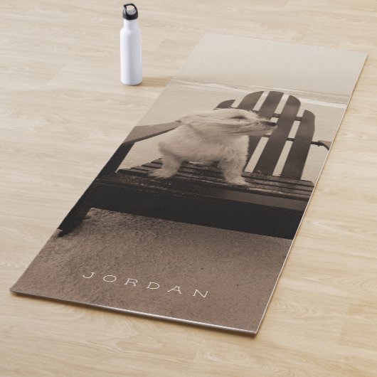 ビーチを楽しんでいるあなたの一流の|犬を加えて下さい ヨガマット (インサイチュ)