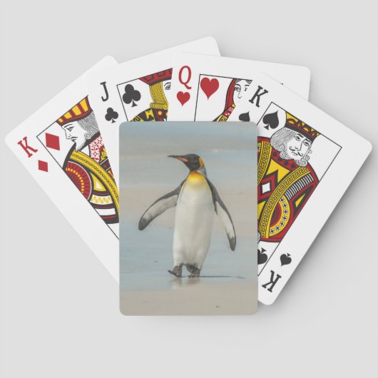 ビーチを歩くペンギン トランプ (裏面)