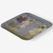 ビーチを歩く子供たち（E.H.ポットサスト） ペーパープレート (傾斜あり)