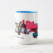 ビーチを覚えて…そしてワイン ツートーンマグカップ (中央)