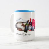 ビーチを覚えて…そしてワイン ツートーンマグカップ (正面左)