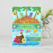 ビーチアイランド誕生日招待状 招待状 (スタンド正面)