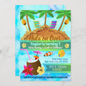 ビーチアイランド誕生日招待状 招待状 (正面/裏面)