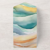 ビーチアクアグリーン海クリームサンド結婚ズ オールインワン招待状 (外側)