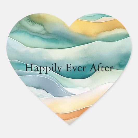 ビーチアクアグリーン海クリームサンド結婚ズ ハートシール (正面)