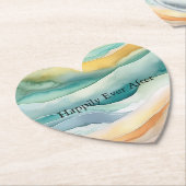 ビーチアクアグリーン海クリームサンド結婚ズ ペーパーコースター (アングル)