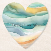 ビーチアクアグリーン海クリームサンド結婚ズ ペーパーコースター (正面)