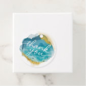 ビーチアクアブルーと金ゴールドメッセージカード フェイバータグ (インサイチュ)