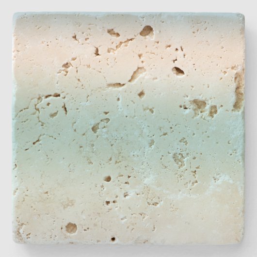 ビーチアクアブルーグラデーション ストーンコースター (正面)