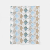 ビーチアクアブルーホワイトマーブルパステルマーメイドはかりで測 フリースブランケット (正面)