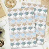 ビーチアクアブルーホワイトマーブルパステルマーメイドはかりで測 薄葉紙