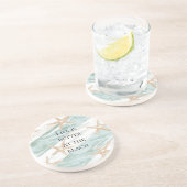 ビーチアクアミントスターフィッシュストライプズ結婚ズ コースター (側面)