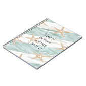 ビーチアクアミントスターフィッシュストライプズ ノートブック (左側)