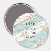 ビーチアクアミントスターフィッシュストライプズ マグネット (正面/裏面)