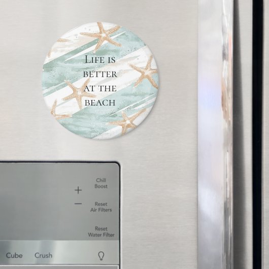 ビーチアクアミントスターフィッシュストライプズ マグネット (インサイチュ (冷蔵庫))