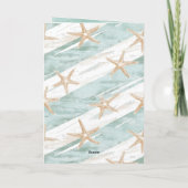 ビーチアクアミントスターフィッシュストライプ誕生日 カード (裏面)