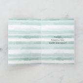 ビーチアクアミントスターフィッシュストライプ誕生日 カード (内部)