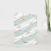 ビーチアクアミントヒトデストライプィッシュありがとう カード (裏面)