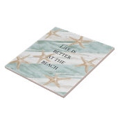 ビーチアクアミントヒトデストライプスウェディング タイル (側面)