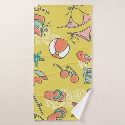 ビーチアクセサリ。シームレスパターン バスタオル (バスタオル)