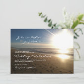 ビーチアットサンセット – 結婚式招待状 招待状 (スタンド正面)