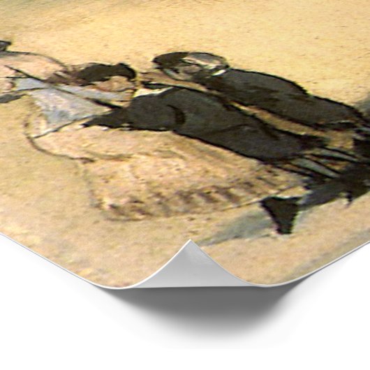 ビーチアットブーローンバイエドワードマネ，ヴィンテージアート ポスター (角)