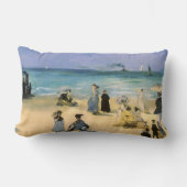 ビーチアットブーローンバイエドワードマネ，ヴィンテージアート ランバークッション (正面)