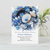 ビーチアドベンチャーシーシェルボーイベビーシャワー 招待状 (スタンド正面)