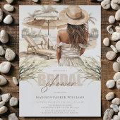 ビーチアフロブライダルシャワーパステルウォーターカラー 招待状