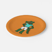 ビーチアリゲーター誕生日 ペーパープレート (アングル)