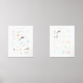 ビーチアルファベットと数字ウォールアート (正面)