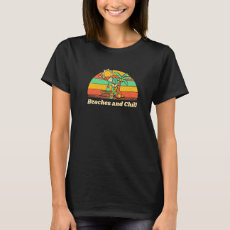 ビーチアンドチルサマーバケーショントロピカルトリップベ Tシャツ