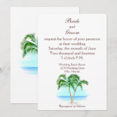 ビーチアンドパームツリーズ結婚式招待状 招待状 (正面/裏面)