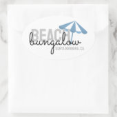 ビーチアンブレラバケーションレンタル – オーバルステッカー 楕円形シール (バッグ)