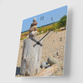 ビーチアートウォールクロック スクエア壁時計 (傾斜)