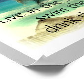 ビーチアートエマーソン引用文は太陽の下に住んでいる ポスター (角)