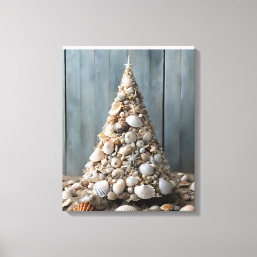 ビーチアートシーシェルズコースタルクリスマスツリーデコール キャンバスプリント (正面)