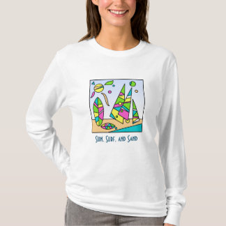 ビーチアートモチーフ長袖Tシャツ Tシャツ