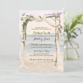 ビーチアーバーサンセットウェディング招待状 招待状 (スタンド正面)