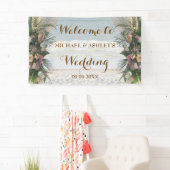 ビーチアーバーバラトロピカルサンセット結婚の背景 横断幕 (インサイチュ)